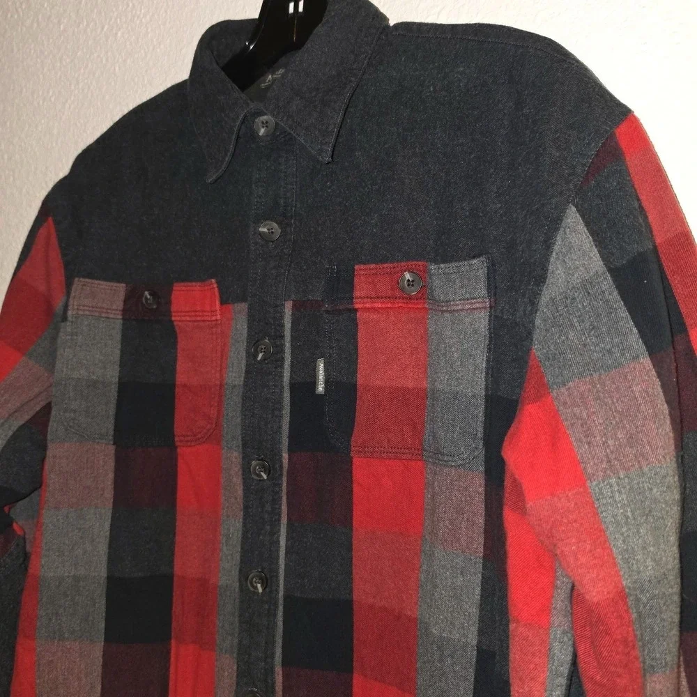 Avalanche Fleece-Lined Buffalo Plaid Long Sleeve Button-Down Shirt Men's M